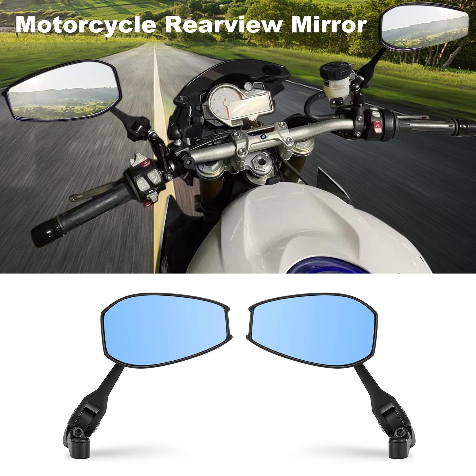 Motorcycle Rear View Mirror Anti- Lens Aluminum Black Pair with Wide for Most Motorcycles