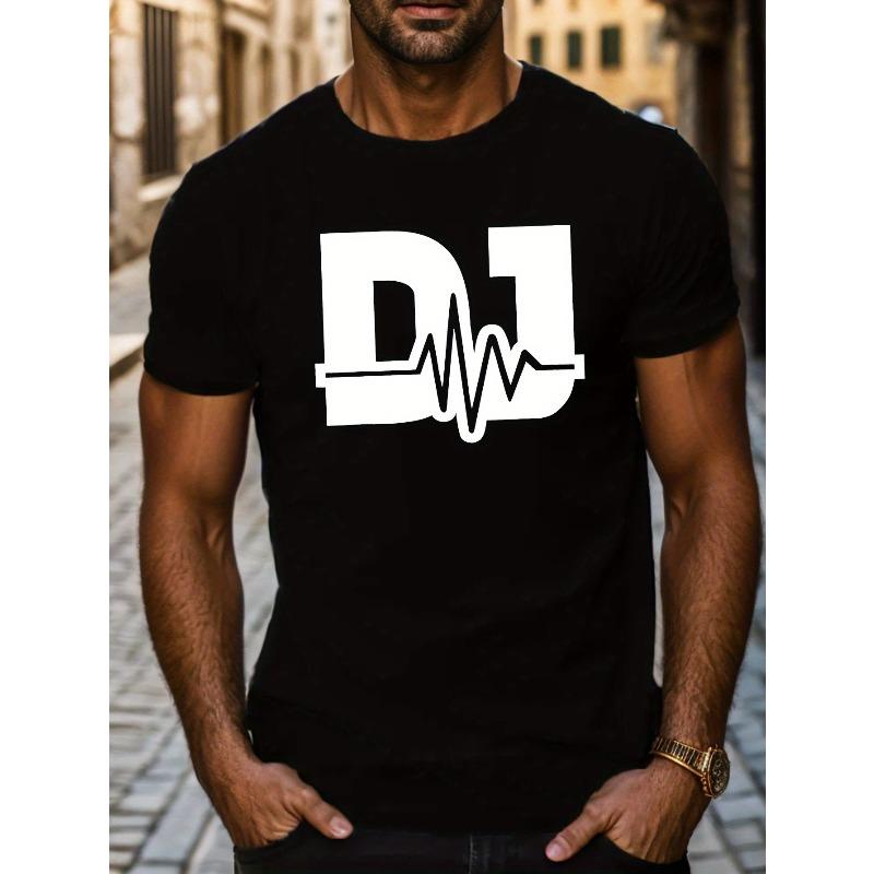 

European Size Letters Dj Men s Short Sleeve T-shirt Summer T-shirt Top 4XL чорний