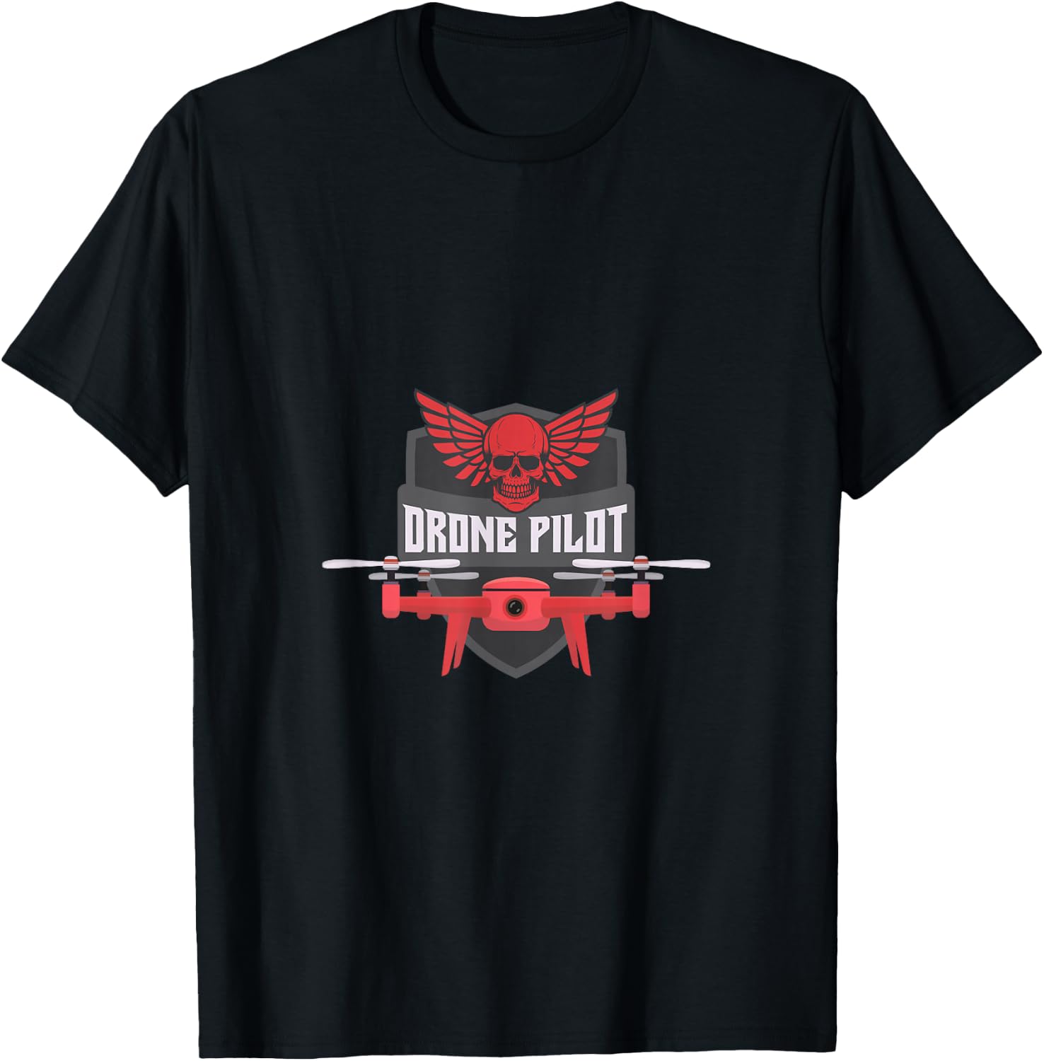 Skull Drone Pilot with Attitude funny Gift T-Shirt Unisex T-Shirt M