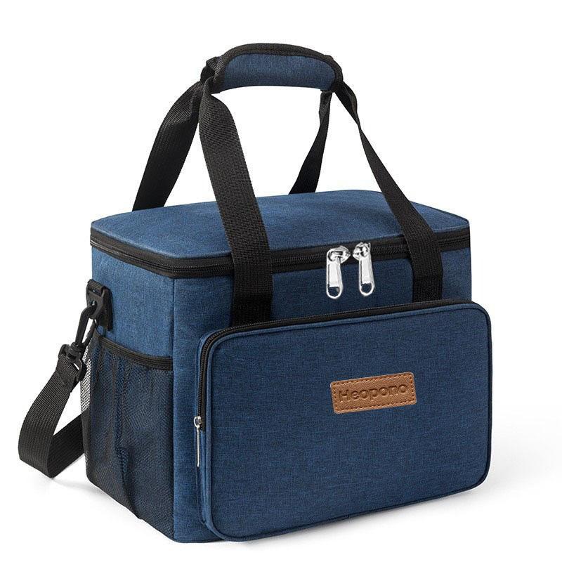 

Oxford Cloth Thermal Insulated Lunch Bag Box for Women Portable Cross-Body Food Pouch Adult Cooler Cooling Tote Bag 15L Large 30 23 23CM синий