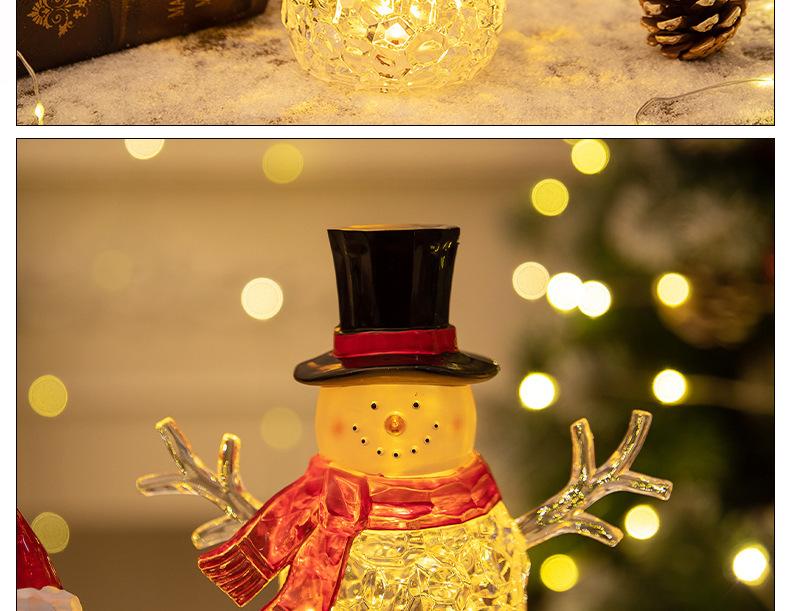 New Christmas decorations snowman night light glowing snowman desktop ornaments Christmas gift decoration