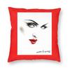 Red Lips Superstar Square Pillowcase Polyester Linen Velvet Printed Zip Decor Pillow Case Home Cushion Cover