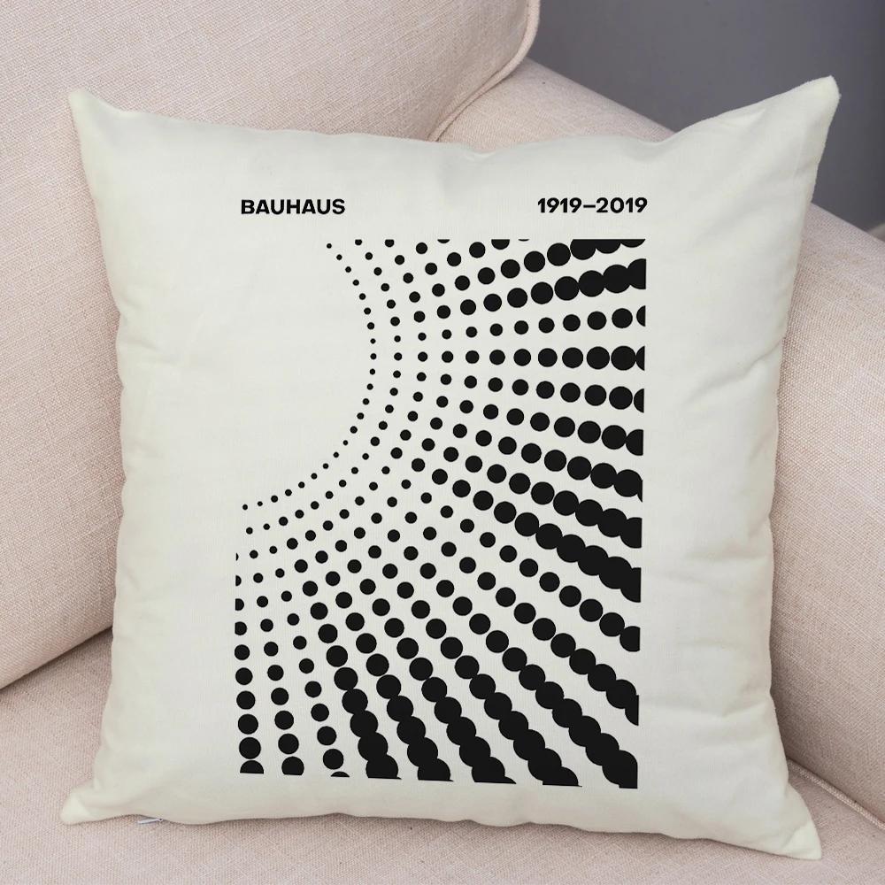 Nordic Minimalist Color Block Double Print Cushion Cover Decor Bauhaus Modern Pillowcase Soft Plush Throw Pillow Case For Sofa