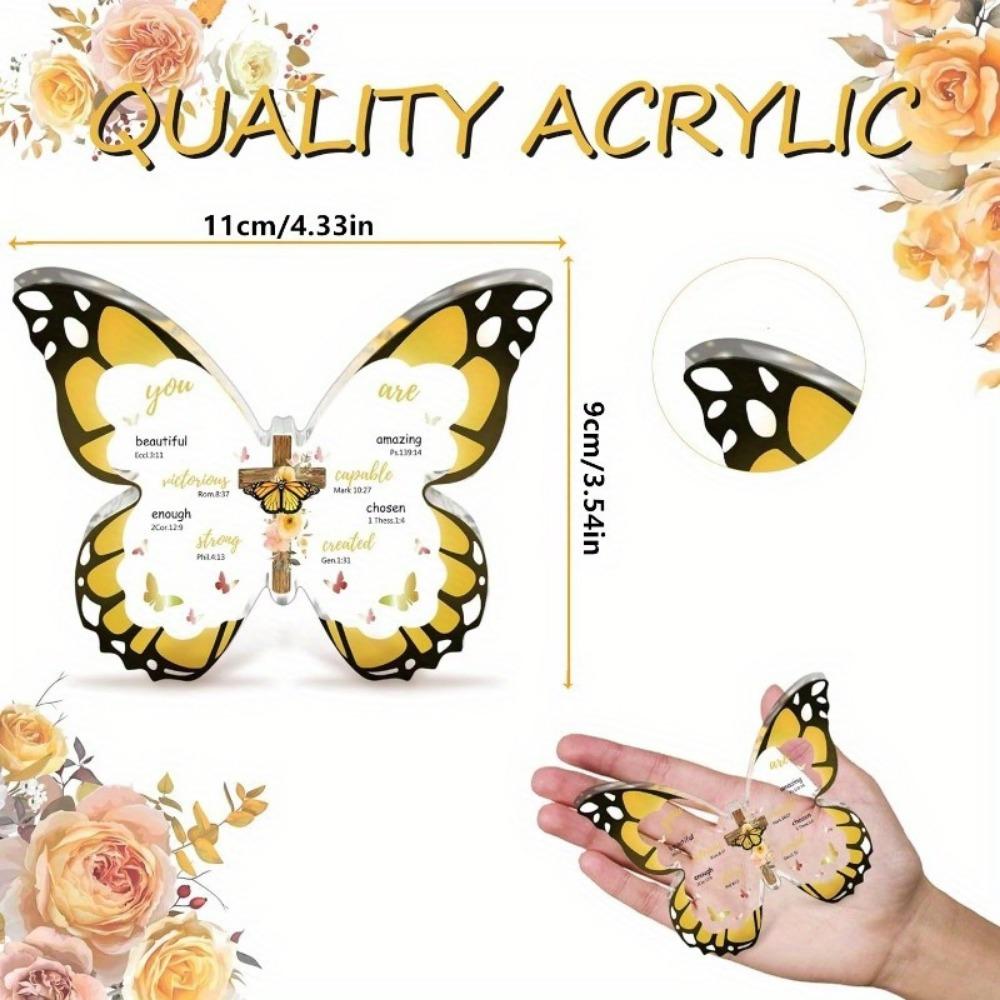 Butterfly Scripture Gift - Religious Acrylic Souvenir for Mothers with Photography Utility