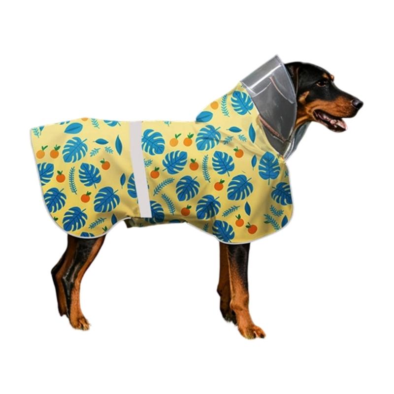 Dog Waterproof Raincoat Ponchos Coat 6 Size to Choose Adjustable Pet Rain Coat Rainwear Walks and Outings