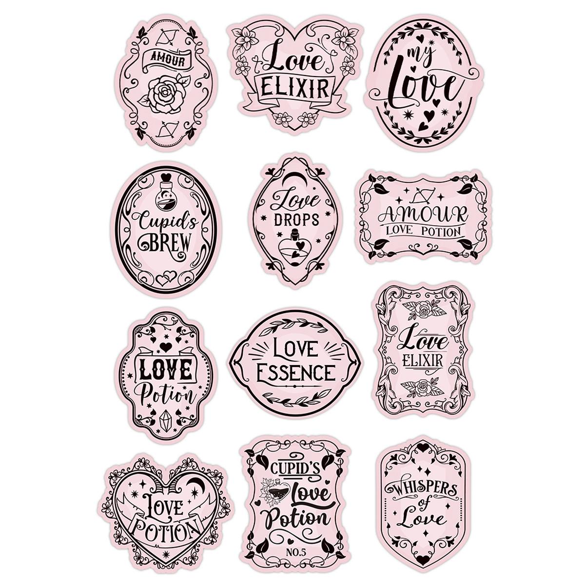 

12 шт. Наклейки на бутылки вина в форме сердечек с надписью Любовь - Романтические украшения для вечеринки, Свадебные и Валентиновы наклейки и принадлежности для празднования годовщины 8.5x8.5cm