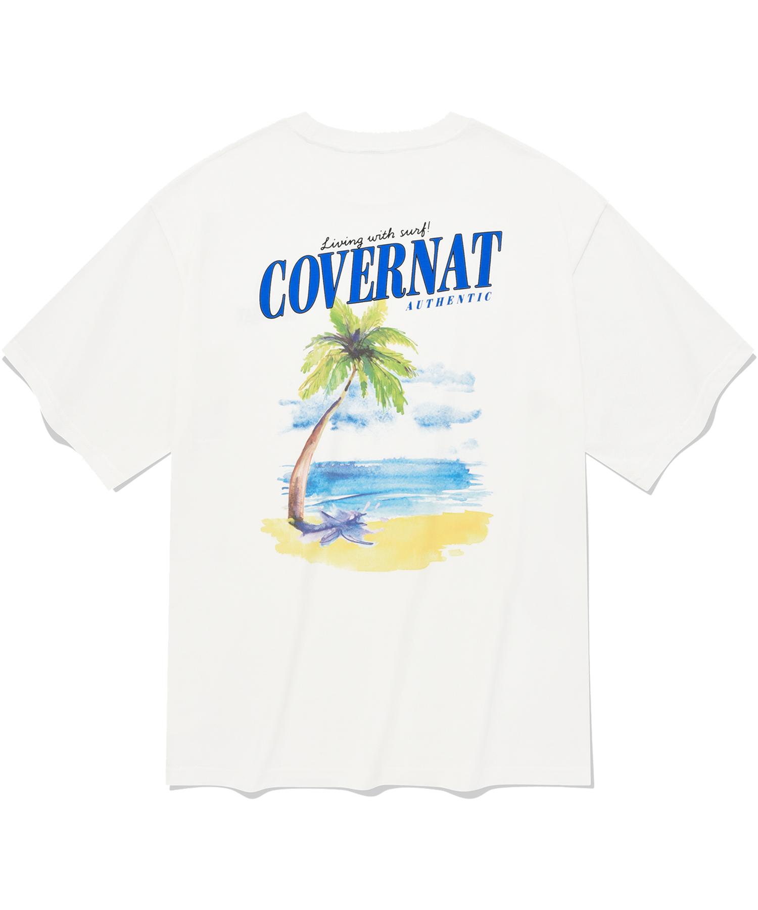 Covernat Beach Hawaiian T-Shirt White White/S