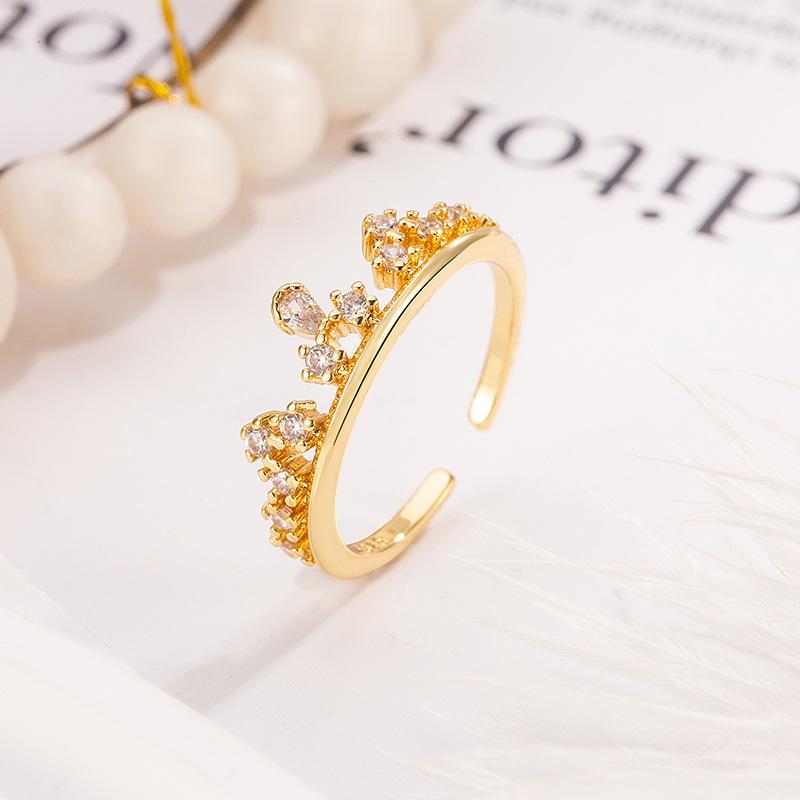 925 Sterling Silver Jewelry Luxury Crystal Crown Finger Rings for Women Wedding Party Jewelry For Girls Friend Gift
