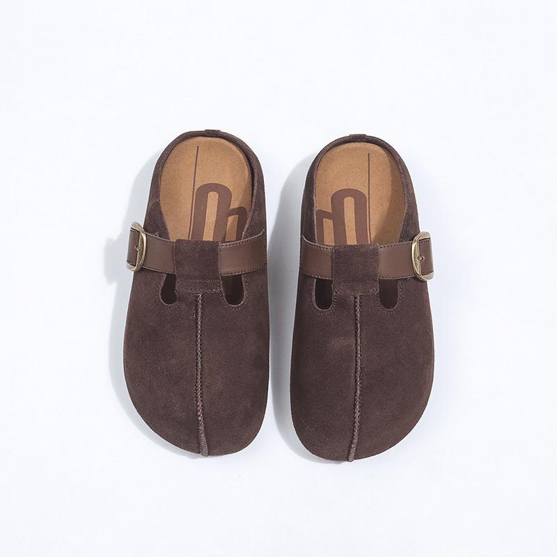 Thick-soled Height Increase for Small People, Inner Height Increase for Toast Boken Shoes, Bag Head and Half Slippers for Women's 2025 Spring and Autu