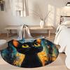 Cat Round Office Rug Perfect for Living Rooms Hallway Balcony Playrooms Anti-slip Round Rug Anime Office Decor
