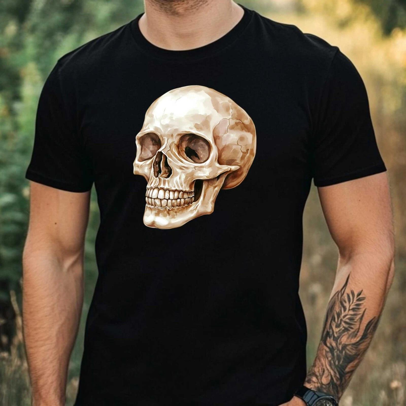 T-Shirt Herren Totenkopf Motiv Baumwolle Größe XS bis 5XL S
