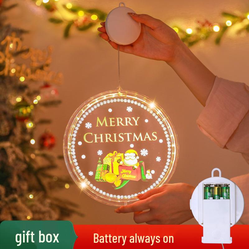 Battery-Operated LED Christmas Luminous Letter String Lights with Suction Cups