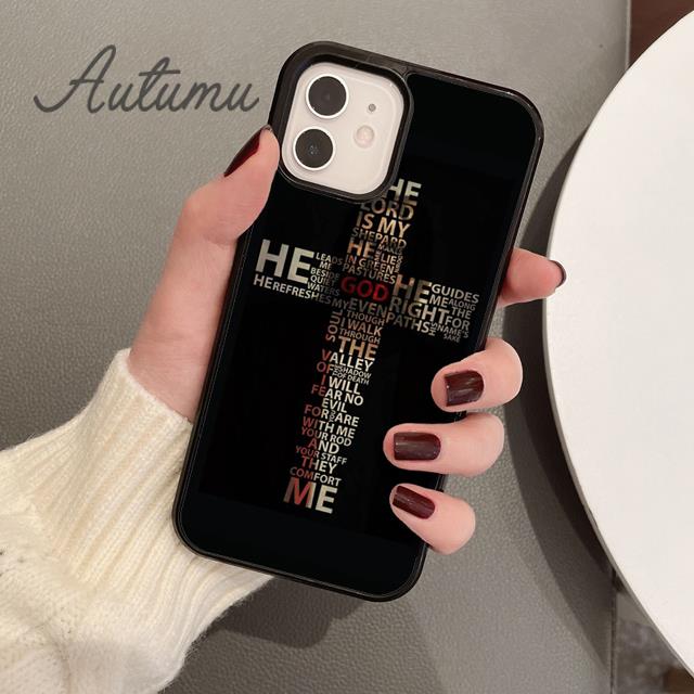Cross On Bible Christian Catholic Phone Case for iPhone 11 12 13 14 Pro Max Mini XR XS SE 2020 6S 7 8 Plus Galaxy S21 S22 Cover