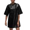 Einfarbiges Leder-Pullover-Kurzarmkleid Damenkleider HQ9185-010