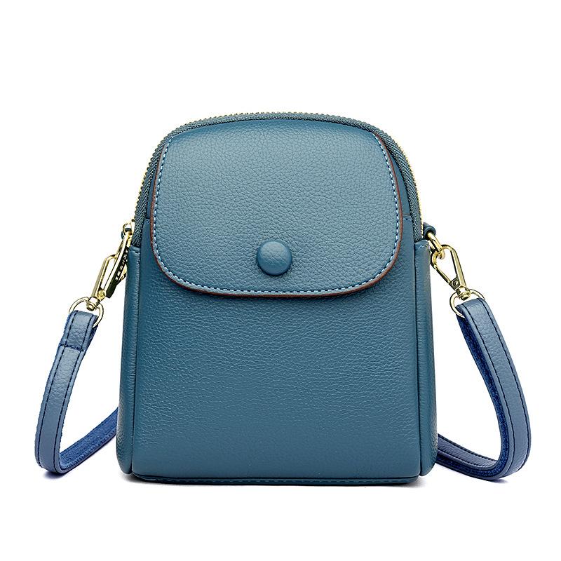 Women's Crossbody Mobile Phone Bag  New Fashionable Small Bag  Fashionable Simple Casual and Versatile Soft Lychee Leather Pattern Shoulder Bag