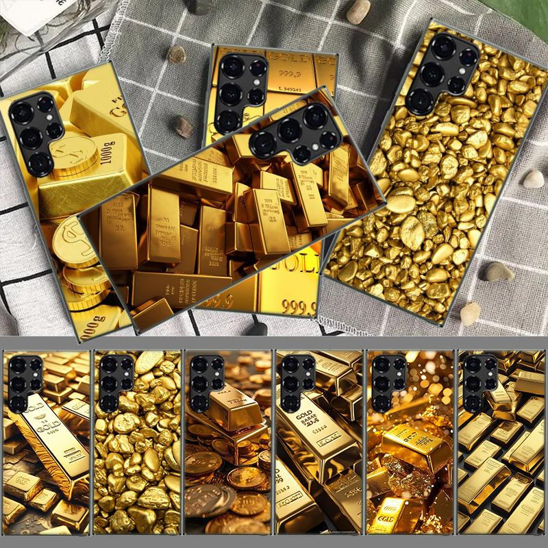 Goldbarren Reichtum und Finanzen Hüllen Handyhülle für Samsung Galaxy S26 Ultra S25 Edge S24 S23 FE S21 Plus S20 S22 S10 Abdeckung TPU Kappe