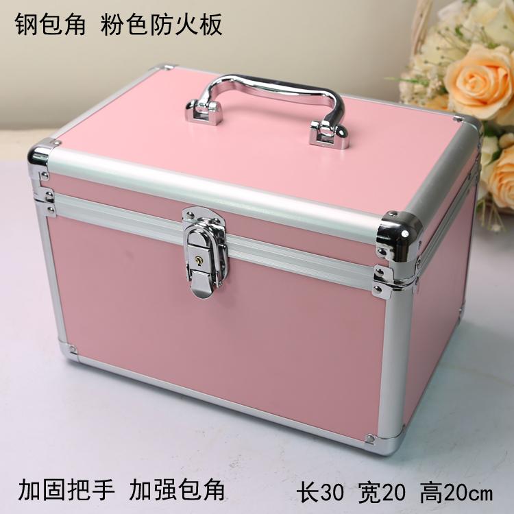 Large steel-reinforced cosmetic case with aluminum alloy frame,double-layer portable toolbox for foot bath tools