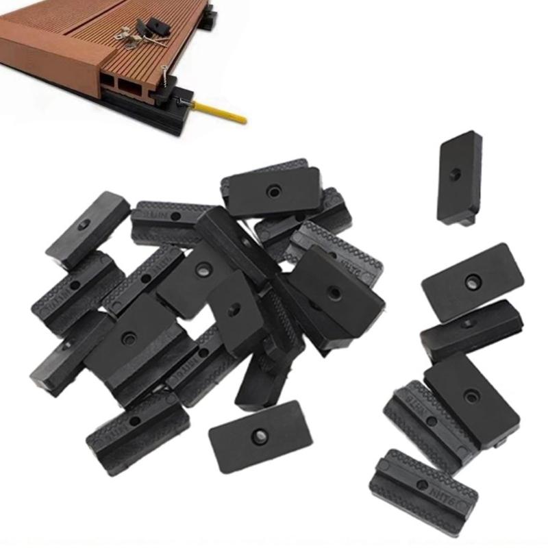 Pack of 100 Plastic Deck Fasteners Strong Composite Flooring Clips Simple Installation for Outdoor Decking Installation