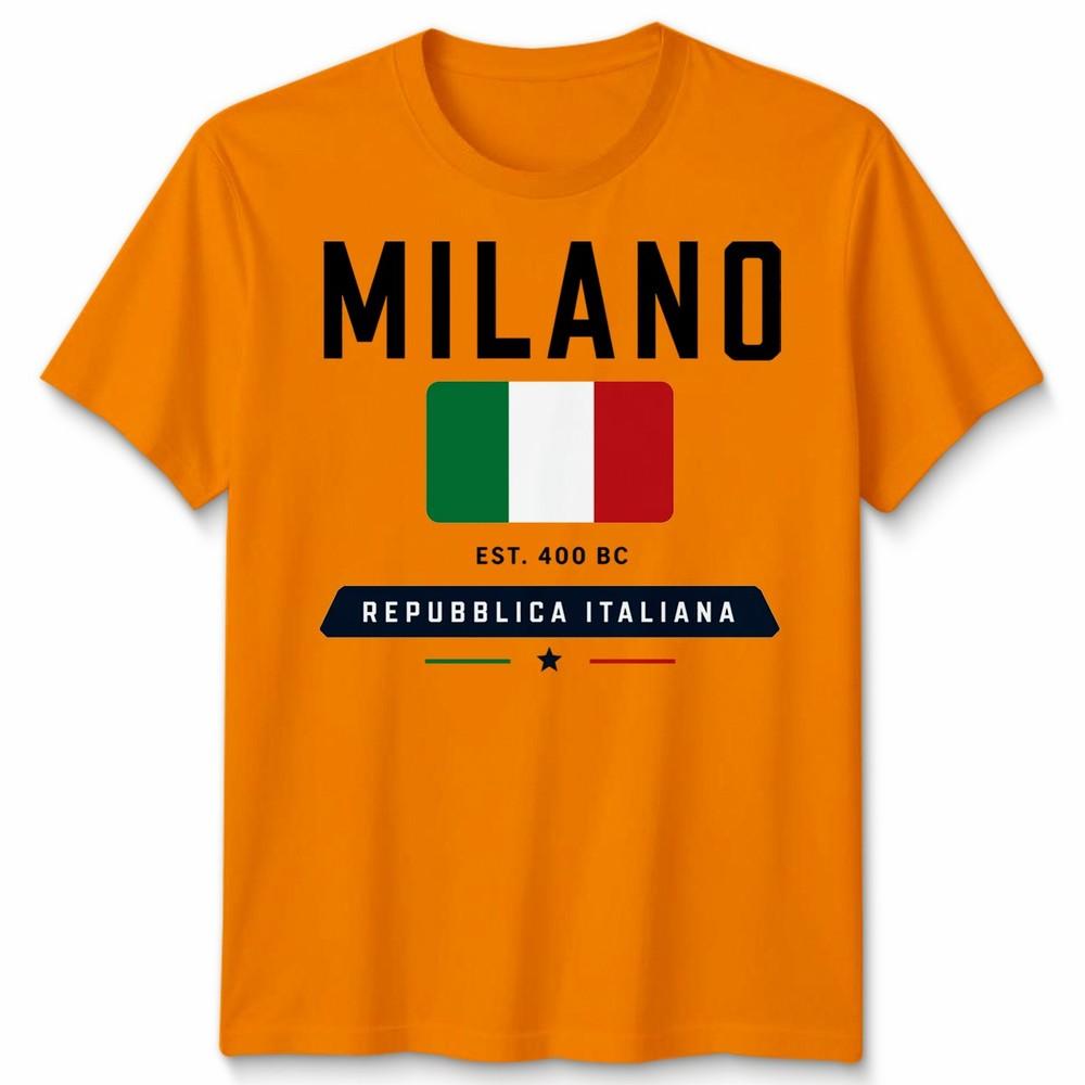 Milano Graphic Unisex Football T Shirt Casual White Soft Cotton Classic Top