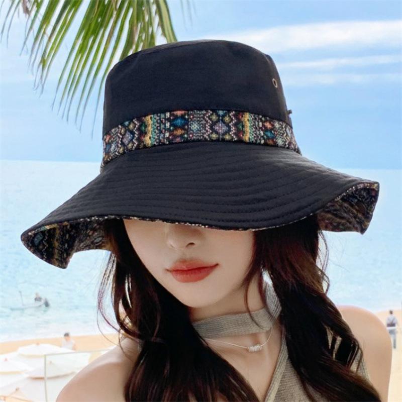

Ethnic Western Cowboy Hat for Women | Vintage Sun Hat | Outdoor Wide Brim Sun Protection M 56 58cm чорний