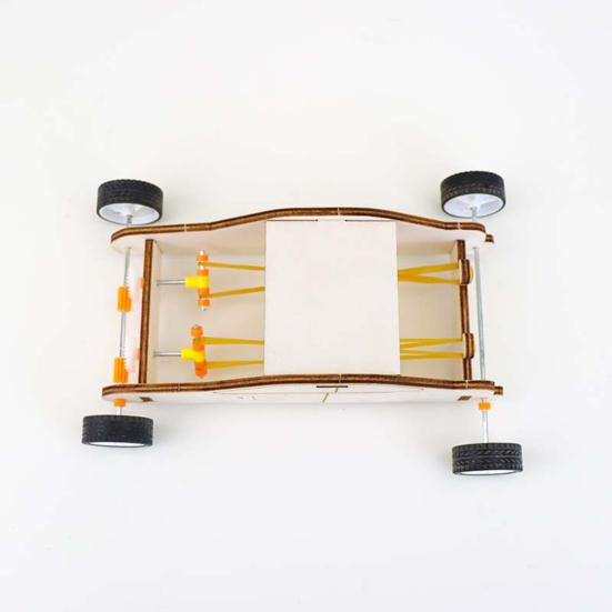 1 Set Car Science Double Power Rubber Band DIY Toy Handmade Accessories Creativity & Hands-on Skills Training