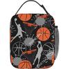 Art Basketball Durable Waterproof Insulated Lunch Bag Reusable Cooler Thermal Tote Lunch Box Organizer for School Work Picnic
