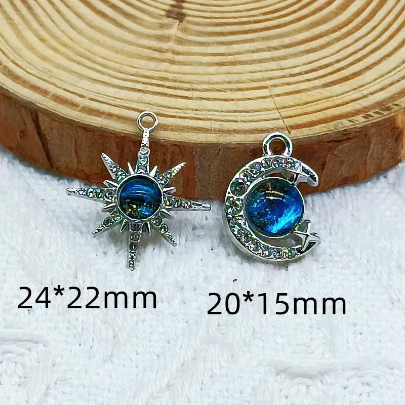 5 szt. Zawieszka Gwieździste Niebo, Zestaw do DIY, Kolczyki, Naszyjnik, Akcesoria do bransoletki, Kreatywny ręcznie robiony pakiet materiałów do biżuterii.