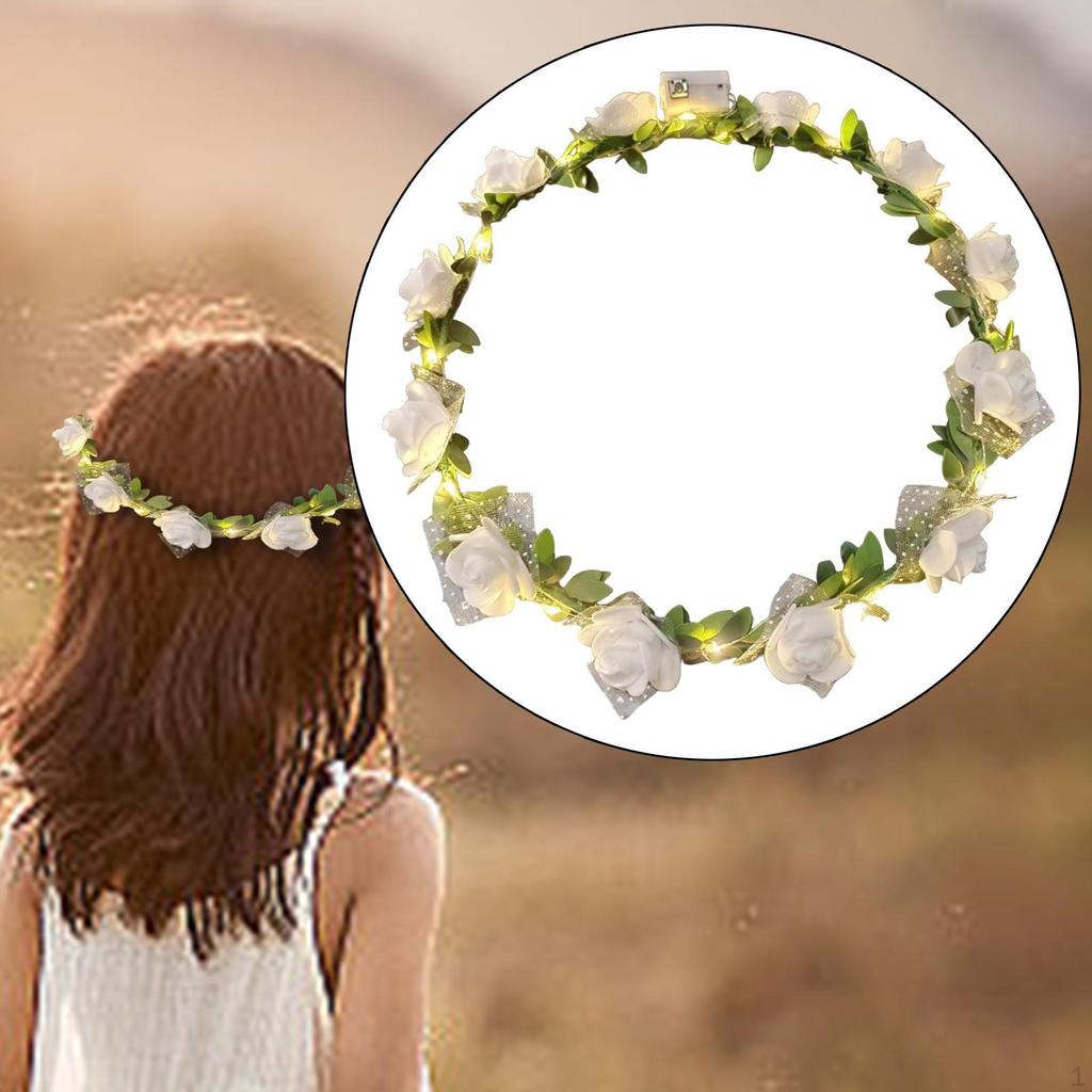 Flower Headband Creative LED Floral for Dressing Up Night Market