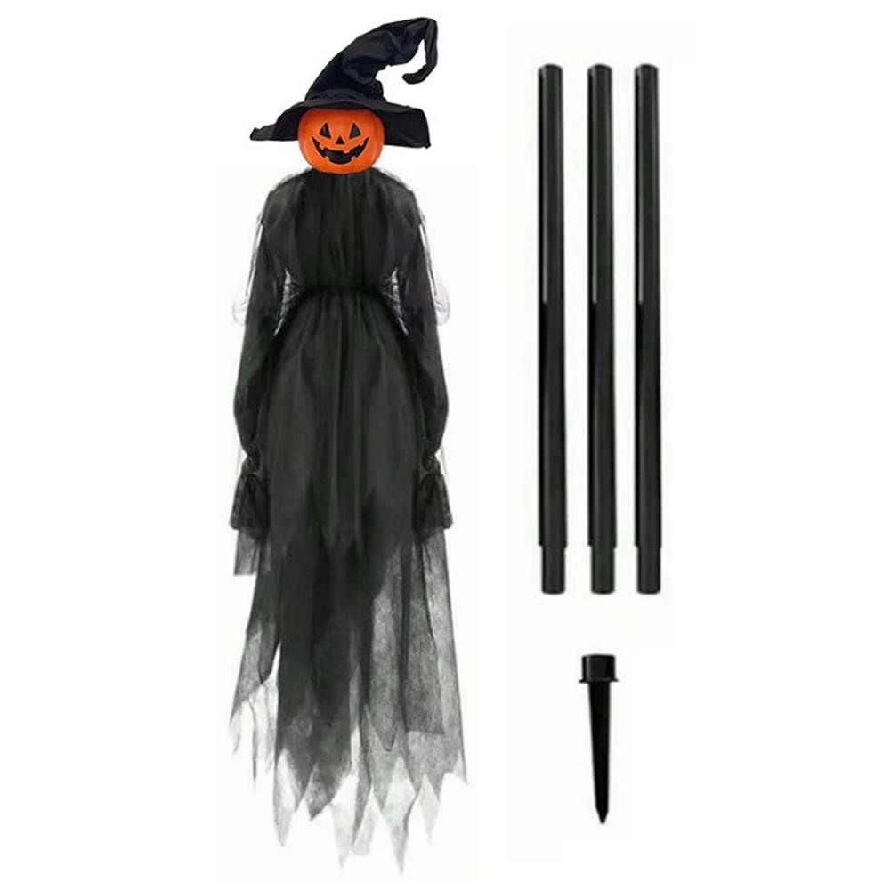 

Хэллоуинские украшения Ведьмы, держащиеся за руки, с колами 8 режимов освещения Светящиеся лица Декор ведьм для улицы, газона, крыльца style C 1PC