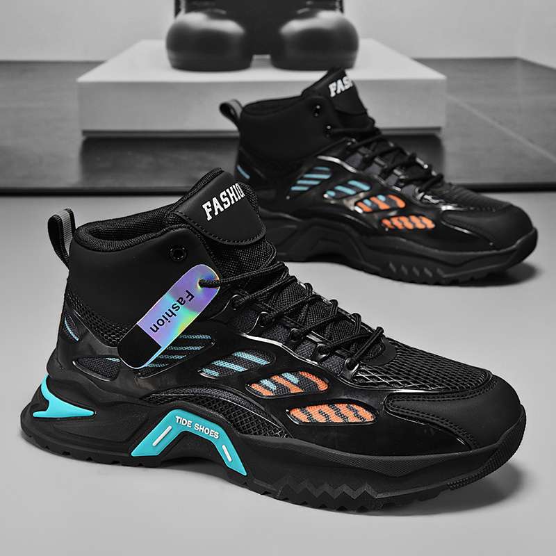 Herrenschuhe Sommer atmungsaktiv 2025 neu Jugend High-Top Sport Freizeit Laufen Mesh Deodorant höhenvergrößernd Papa-Schuhe
