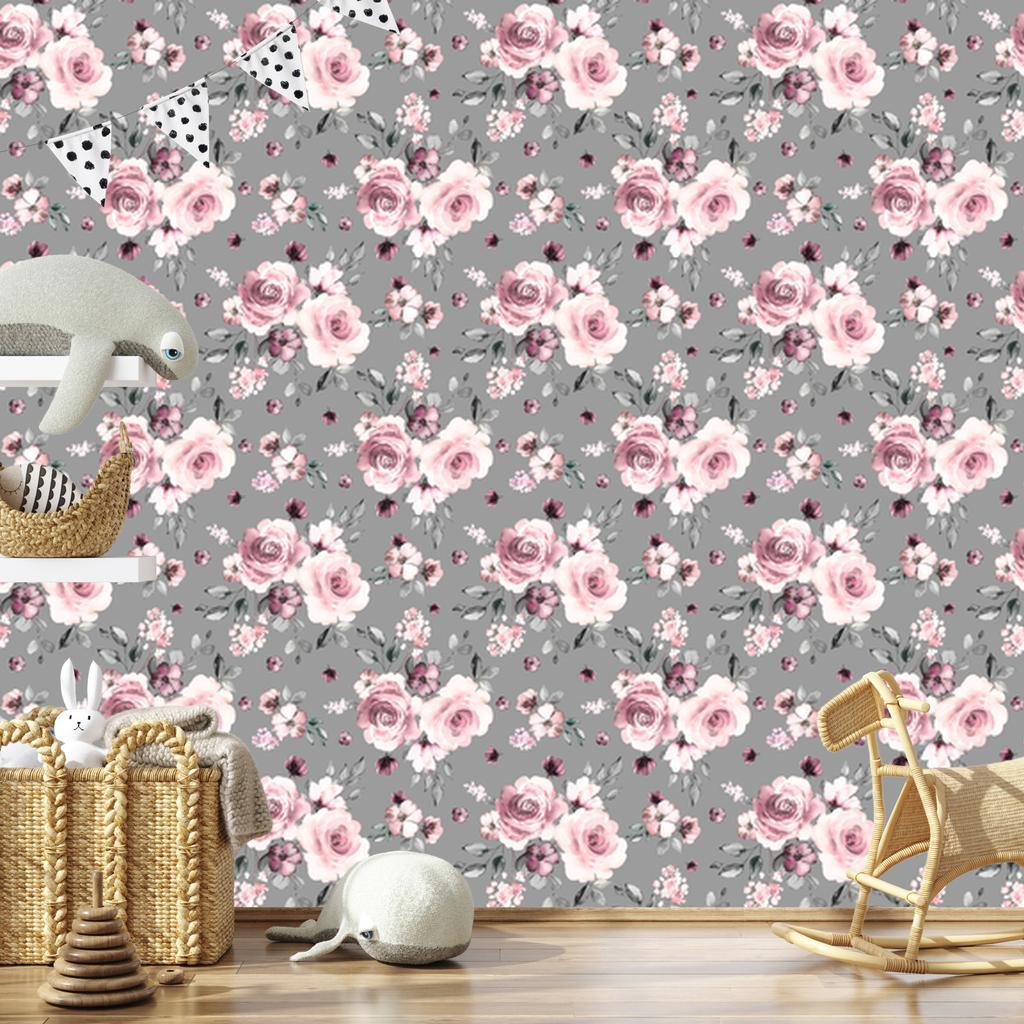 Wallpaper Fashionable flowers and roses for the living room and bedroom 50x1000