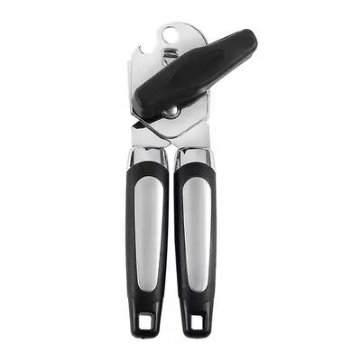 1Pcs Stainless Steel Manual Can Opener Side Cut Multifunctional Jar Opener with Beer Grip Opener Professional Tin Bottle Opener