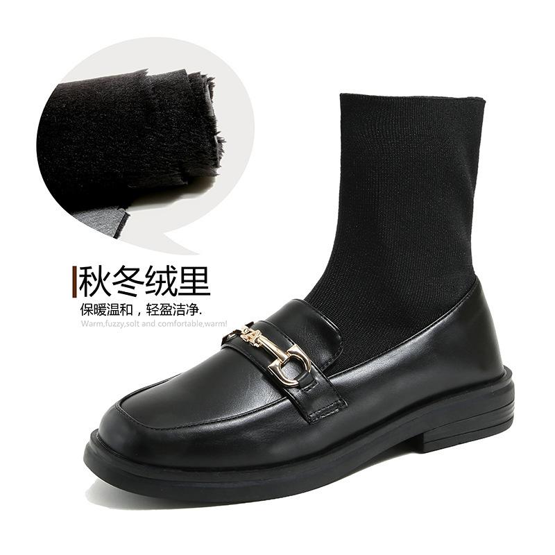 

Носки маленькие кожаные туфли женская мода универсальные с пайетками металлическая пряжка тонкие одинарные туфли увеличивающие рост британский стиль маленькие кожаные туфли носки ботинки 43