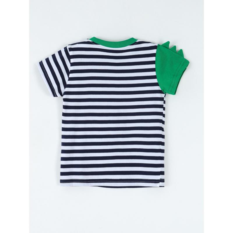 Summer New Boys' Short-Sleeve T-Shirt Fashionable Dinosaur Embroidery Children'S Round-Neck T-Shirt Children'S Clothing