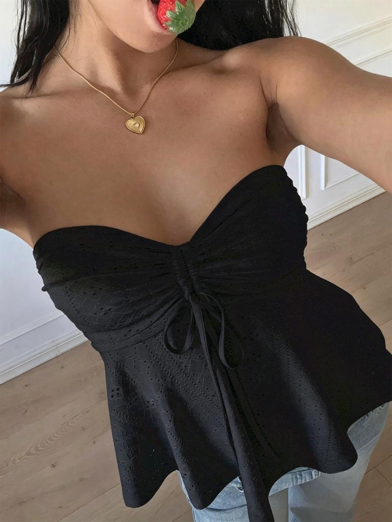 Summer New Women's Clothing High-end Sweet and Spicy Style Tube Top, Slim-fitting Sleeveless Top