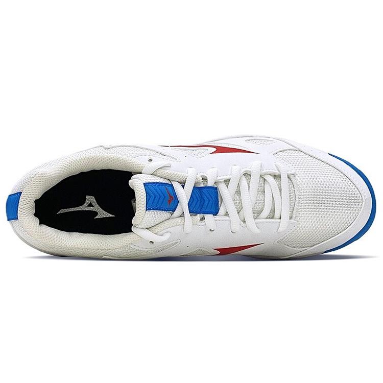 Mizuno Cyclone Speed CN Slip Resistant , Abrasion Resistant , Breathable Low top Training Shoes Unisex White Blue Red (Unisex) Training Shoes