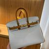 Factory Direct Sales French Sheep Pattern Bag Portable First Layer Leather Women's Bag 25cm Large Capacity Contrasting Color Cross-border Special