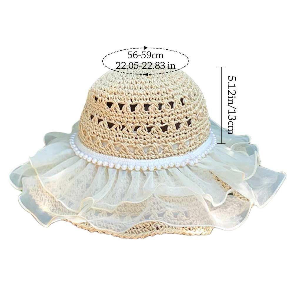Fashion UV Protection Straw Hat Wide Brim Breathable Fisherman Cap Foldable Sun Hat Women