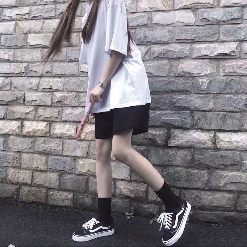 

Women s High-Waisted Corduroy Velvet Wide-Leg Pants - White, Autumn/Winter, Slimming, Loose Fit Black shorts (summer thin)