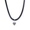 Classic Gothic Black Leather Choker Torques Heart Pendant Necklaces For Women Elegent Fashion Jewelry Valentine's Gifts
