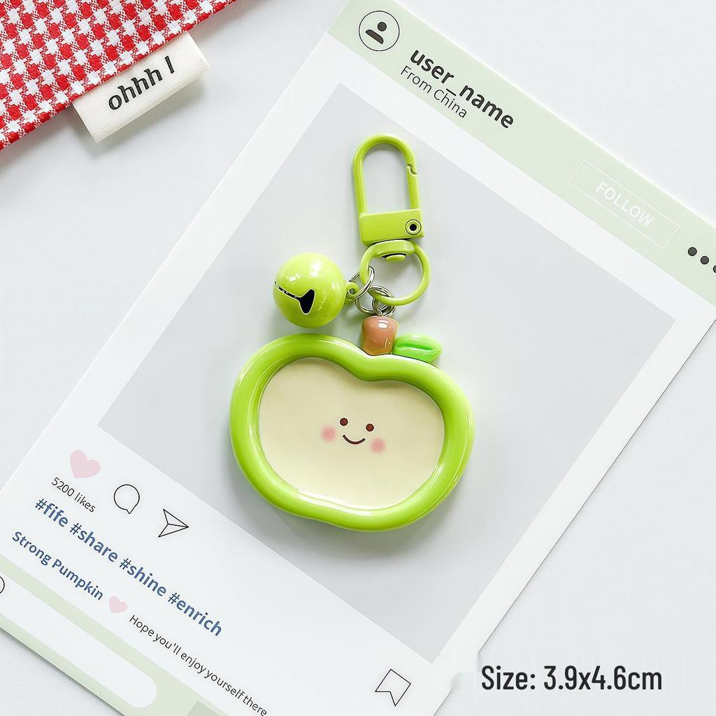 Smiling Apple Face Keychain: Cute Pendant for Bags, Student Gift