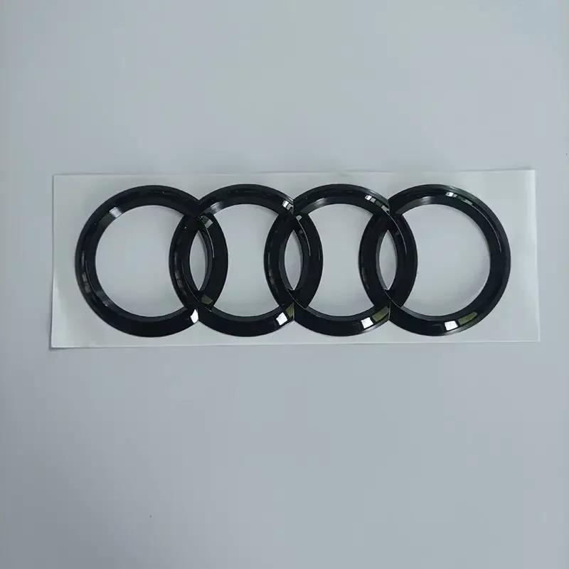 4Ring Logo For 3R A4 2020-2024 2007-2019 2004-2006 Quarrto ABS Glossy Black Car Front Bonnet Grill Badge Rear Trunk Sticker 5T uj90