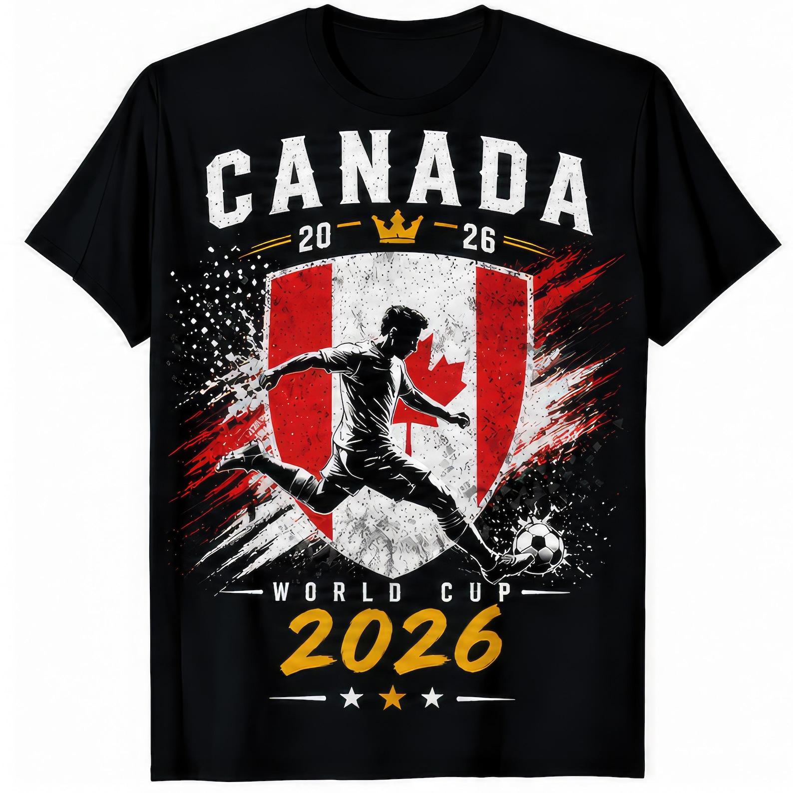 Canada 2026 World Cup Football Fan T shirt Mens Womens Kids S