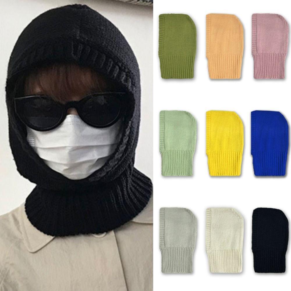 Earmuff Knitted Pullover Cap Warm Winter Neckerchief Cartoon Balaclava Hat  Outdoor