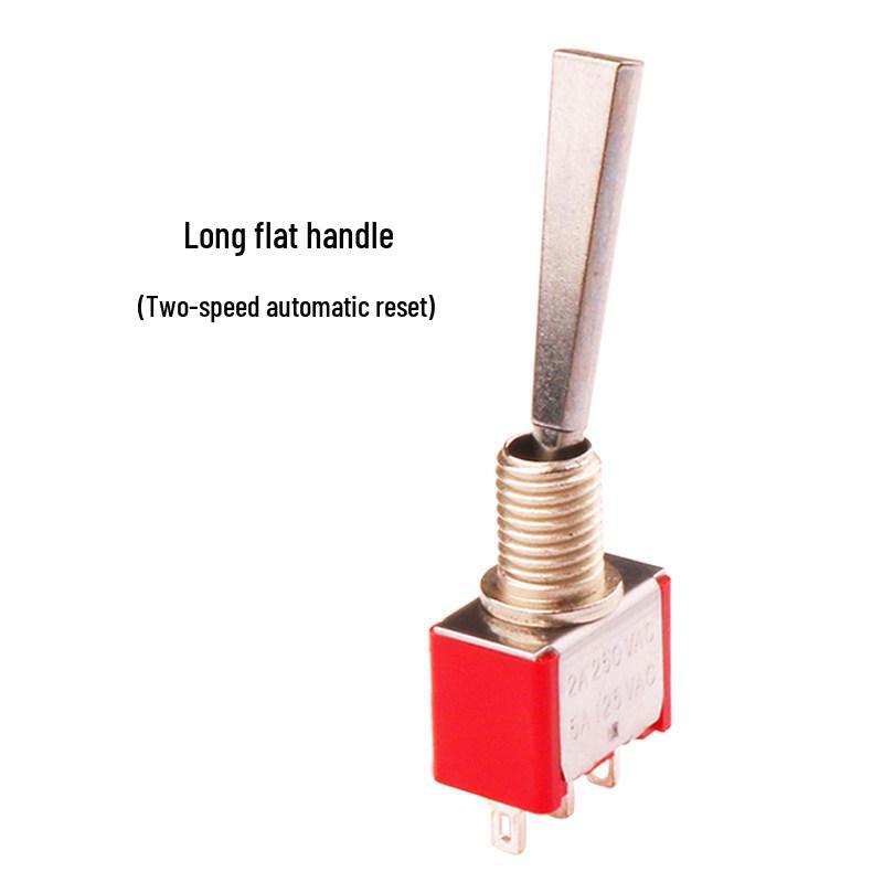 Automatic Reset 2/3-Speed Rocker Switch, Spring Return, 3-Pin Flat Handle, Model Aircraft Remote Controller Toggle Lever