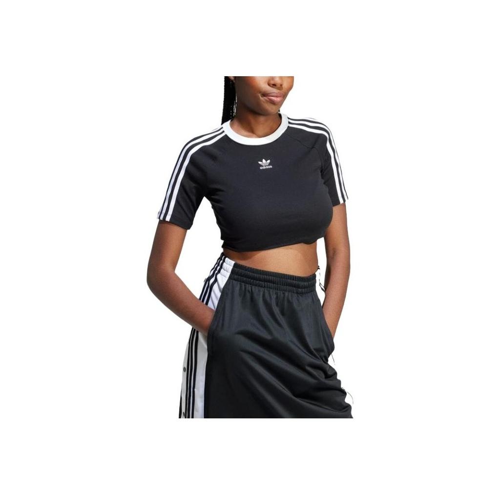 Adidas Originals Short Sleeve Crew Neck T-Shirt Women Tops Black IU2532