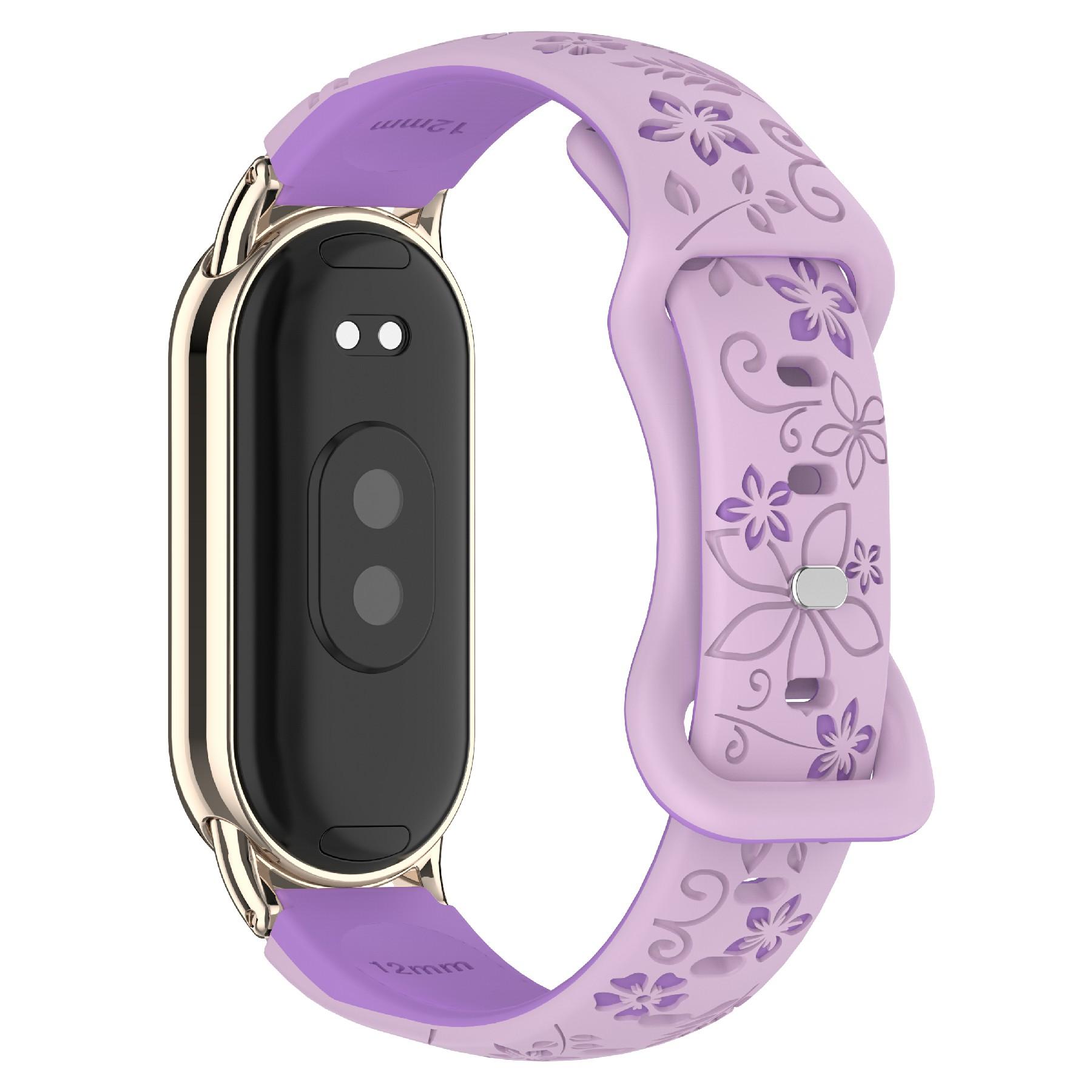 

Для Xiaomi Smart Band 9/8 Тиснений силіконовий двоколірний ремінець на заміну Lavender+Purple