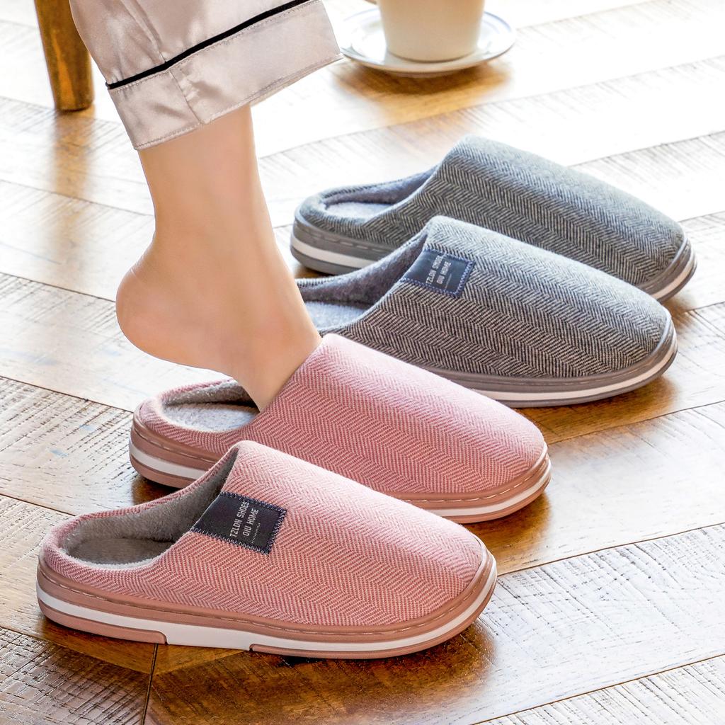 Winter Women Home Slippers Plush Warm Flat Slides Breathable Soft Non-slip Slippers Indoor Outdoor Men Casual Slippers
