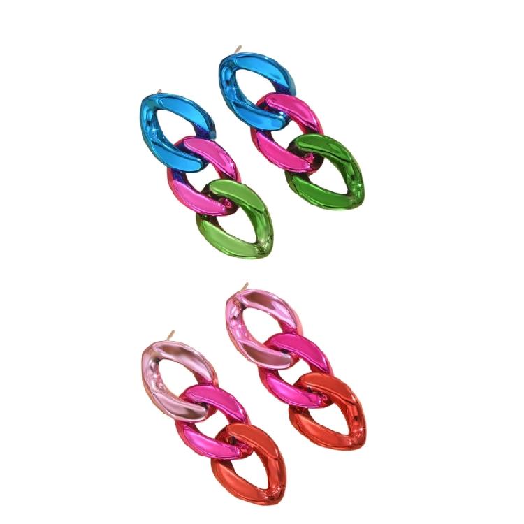 Elegant Candy Color Chain Earrings Stylish Chain Earrings Dangle Earring In Assorted Color For Fashion Enthusiasts