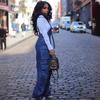 Women's Loose Denim Halter Onesie Cross-Border Spring Street Fashion Multi-Pocket Overalls Attractive Stylish One-Piece Suit